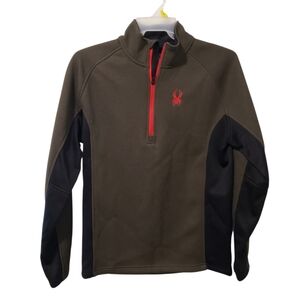 Spyder Half Zip Outbound Sweater Jacket Olive Black Red Men's Size Large
